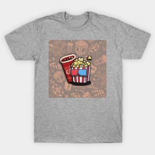 3D cinema popcorn movie night with friends T-Shirt